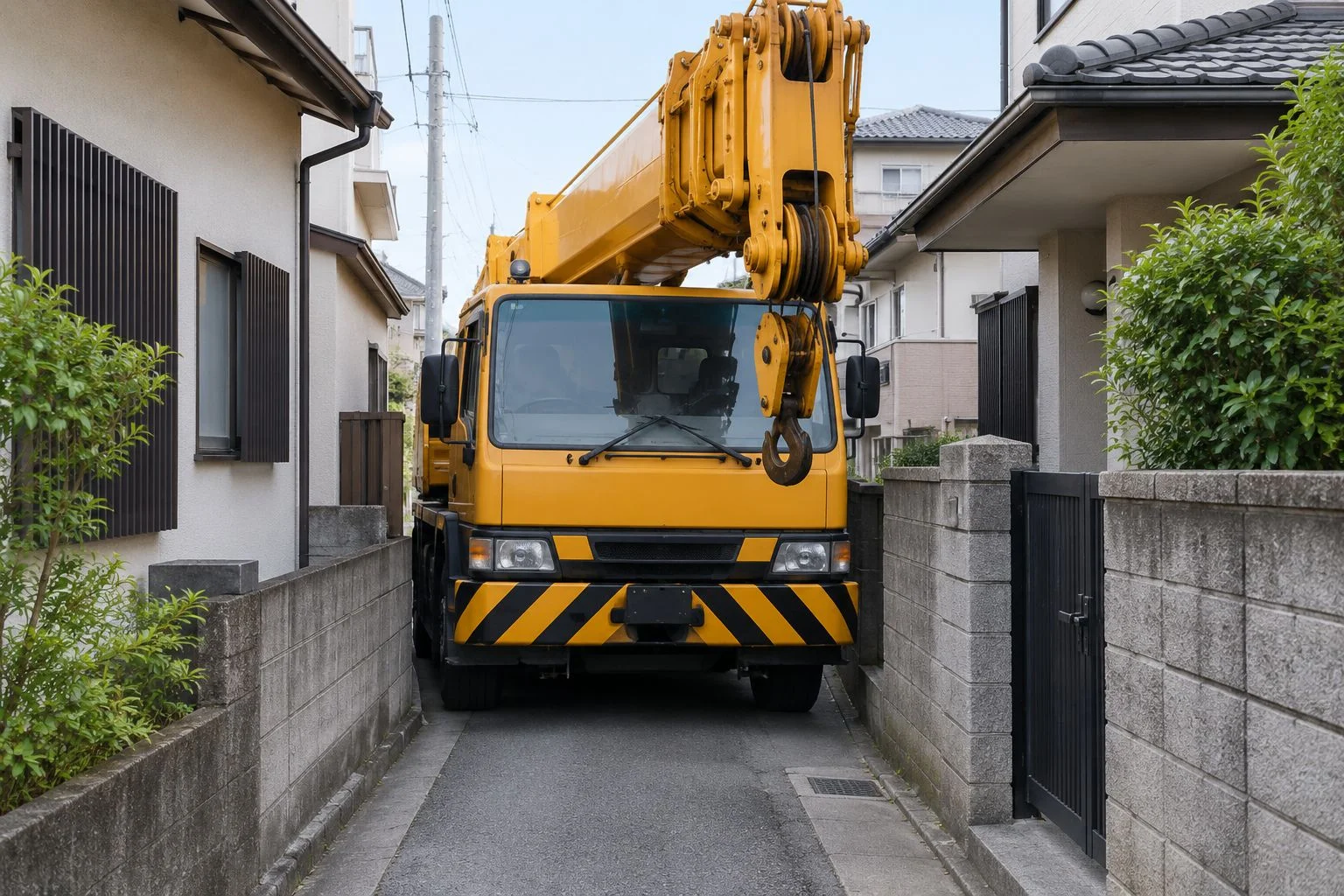 狭い住宅街・細い道路の様子